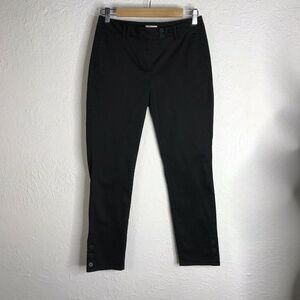 J. Jill Live in Chino Black Pants Button Bottom Detail Size 2